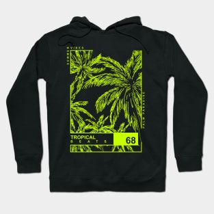 Tropical Beats Palm tree Neon Outline Summer vibes Hoodie